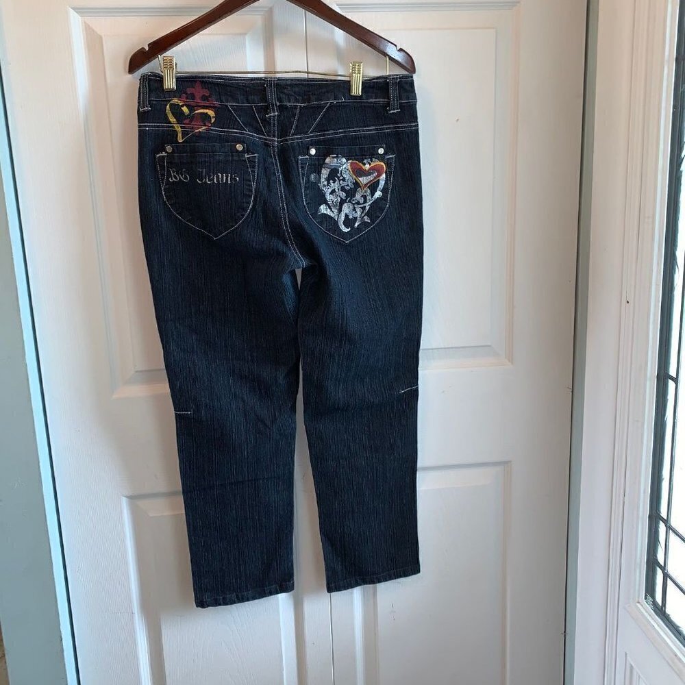 Jazzie Juniors Women Stretch Crop Jeans Graffiti - Picture 11 of 11